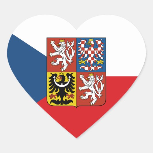 Tsjechische Republiek Sticker, Hart, liefde, Tsjec Hart Sticker (Voorkant)