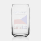 Tsjechische Republiek Tsjechië Blauwe Vlag Persona Blikvorm Glas (Achterkant)