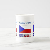 Tsjechische Republiek Tsjechië Blauwe Vlag Persona Porselein Kop (Voorkant)