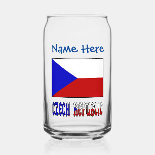 Tsjechische Republiek Tsjechië Vlag Blauw Personal Blikvorm Glas