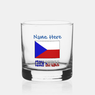 Tsjechische Republiek Tsjechië Vlag Blauw Personal Whisky Glas
