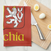 Tsjechische Republiek/Tsjechisch wapenschild Theedoek (Quarter Fold)
