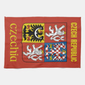 Tsjechische Republiek/Tsjechisch wapenschild Theedoek (Horizontaal)