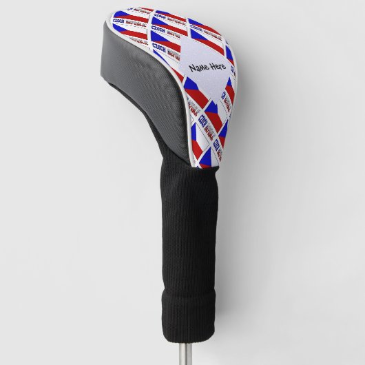 Tsjechische Republiek Tsjechische vlag betegeld zw Golfheadcover (Schuin)