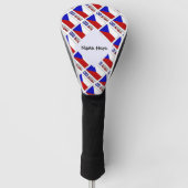 Tsjechische Republiek Tsjechische vlag betegeld zw Golfheadcover (Voorkant)