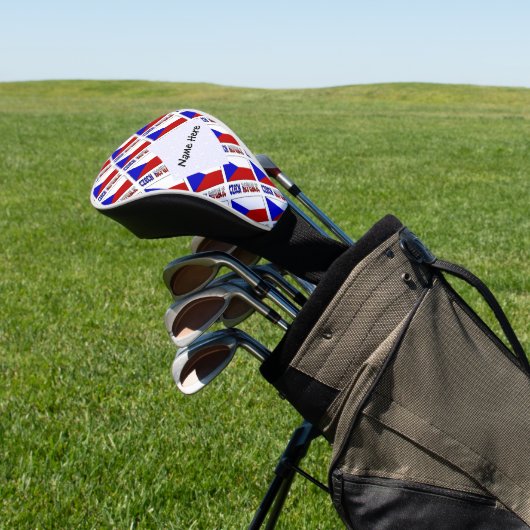 Tsjechische Republiek Tsjechische vlag betegeld zw Golfheadcover (Insitu)