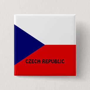 Tsjechische Republiek Vierkante Button 5,1 Cm