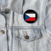 Tsjechische Republiek Vlag - Ceska Republika Ronde Button 5,7 Cm (In situ)
