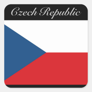 Tsjechische Republiek Vlag - Ceska Republika Vierkante Sticker