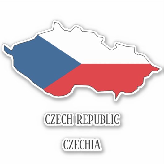 Tsjechische Republiek Vlag Charmante Patriottische Sticker (Voorkant)