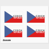 tsjechische republiek vlag land tekst naam rechthoekige sticker (Vel)