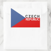 tsjechische republiek vlag land tekst naam rechthoekige sticker (Tas)