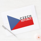 tsjechische republiek vlag land tekst naam rechthoekige sticker (Envelop)