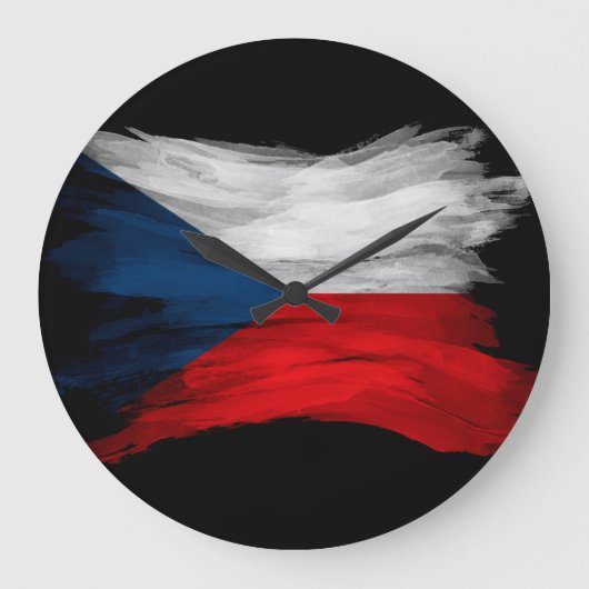 Tsjechische Republiek vlag penseelstreek, national Grote Klok (Voorkant)