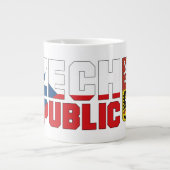 Tsjechische Republiek Vlag Tekst & Emblem Grote Koffiekop (Voorkant)