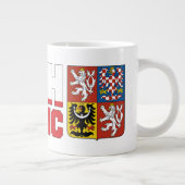 Tsjechische Republiek Vlag Tekst & Emblem Grote Koffiekop (Rechts)
