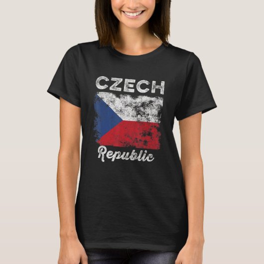 Tsjechische Republiek Vlaggenstaatvrouwen Kind Cz T-shirt (Voorkant)