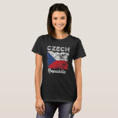 Tsjechische Republiek Vlaggenstaatvrouwen Kind Cz T-shirt (Voorkant volledig)
