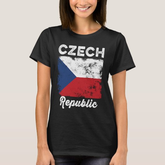 Tsjechische Republiek Vlaggenstaatvrouwen Kind Cz T-shirt (Voorkant)