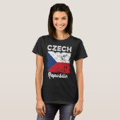 Tsjechische Republiek Vlaggenstaatvrouwen Kind Cz T-shirt (Voorkant volledig)