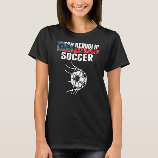 Tsjechische Republiek Voetbalbal In Net Tsjechisch T-shirt (Voorkant)