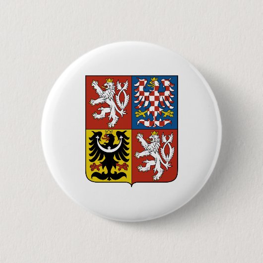 Tsjechische Republiek Wapenmunt heraldry Ronde Button 5,7 Cm (Voorkant)