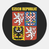 Tsjechische Republiek wapenstilstand Ronde Sticker (Voorkant)