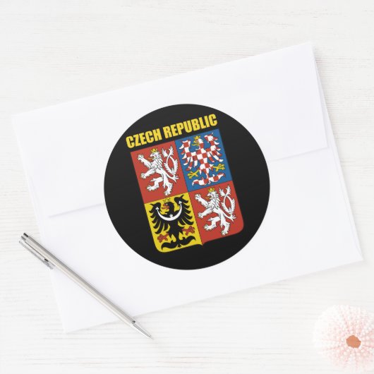Tsjechische Republiek wapenstilstand Ronde Sticker (Envelop)