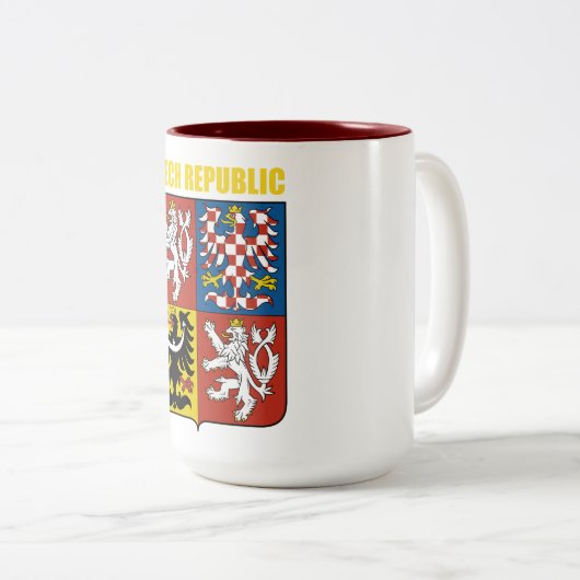 Tsjechische Republiek wapenstilstand Tweekleurige Koffiemok (Voorkant rechts)