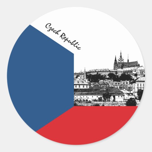 Tsjechische sticker, patriottisch, Praag, Tsjechis Ronde Sticker (Voorkant)
