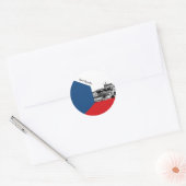 Tsjechische sticker, patriottisch, Praag, Tsjechis Ronde Sticker (Envelop)