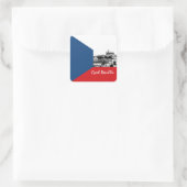 Tsjechische sticker, Praag, patriottisch, Tsjechis Vierkante Sticker (Tas)