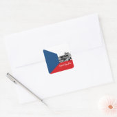 Tsjechische sticker, Praag, patriottisch, Tsjechis Vierkante Sticker (Envelop)
