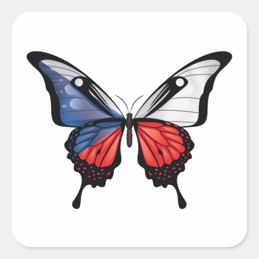 Tsjechische Swallowtail Vlinder Vlag Sticker (Voorkant)