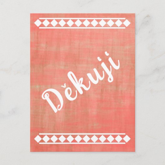 Tsjechische taal dank je briefkaart (Voorkant)