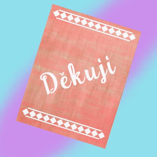 Tsjechische taal Dank u Briefkaart