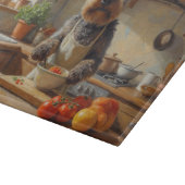 Tsjechische Terrier Kookt in Keuken Snijplank (Hoek)