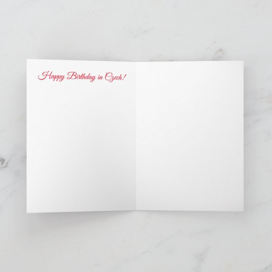 Tsjechische verjaardag kaart (Binnen)