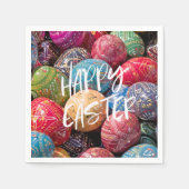 Tsjechische Versierde Paaseieren, Gelukkig Pasen Servet (Voorkant)