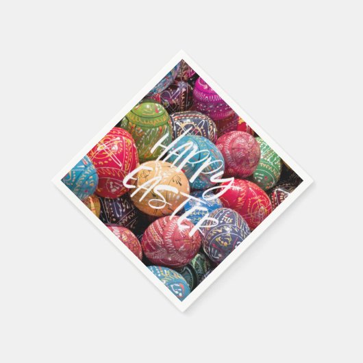 Tsjechische Versierde Paaseieren, Gelukkig Pasen Servet (Hoek)