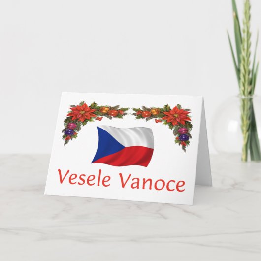 Tsjechische Vesele Vanoce (Vrolijke Kerstmis) Feestdagen Kaart (Voorkant)