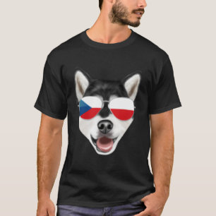 Tsjechische Vlag Alaskan Malamute Hond Tsjechië Po T-shirt