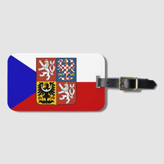 Tsjechische vlag bagagelabel (Voorkant (horizontaal))