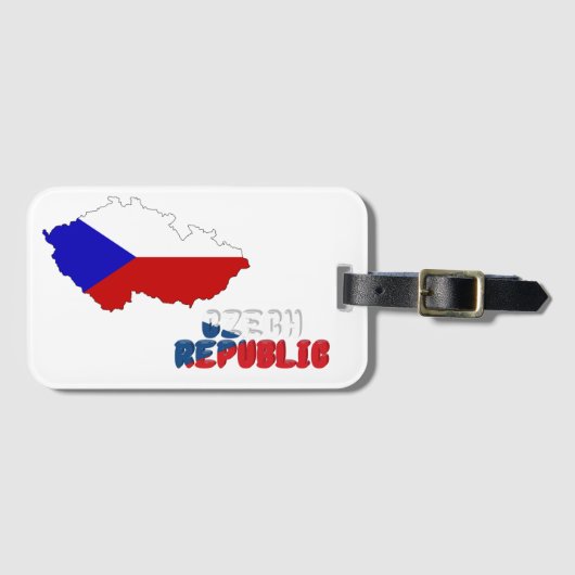 Tsjechische vlag bagagelabel (Voorkant (horizontaal))