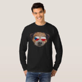 Tsjechische Vlag Border Terrier Hond Tsjechië Zak T-shirt (Voorkant volledig)