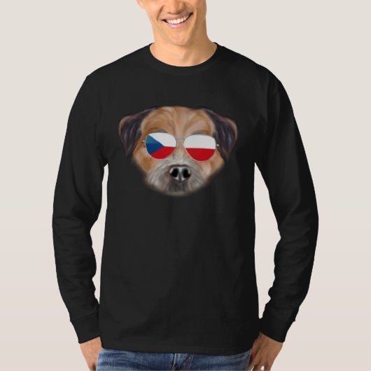 Tsjechische Vlag Border Terrier Hond Tsjechië Zak T-shirt (Voorkant)