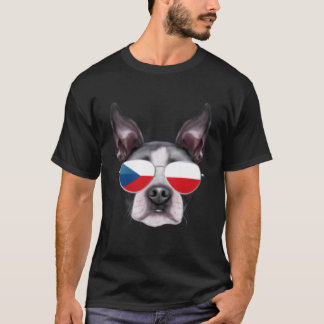 Tsjechische vlag Boston Terrier Dog Tsjechische Re T-shirt