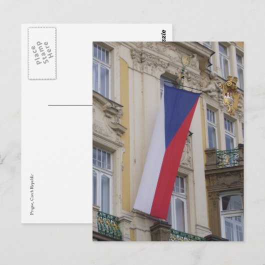 tsjechische vlag briefkaart (Voorkant / Achterkant)