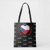 Tsjechische vlag en hart, Tsjechisch vlaggegebied  Tote Bag (Voorkant)