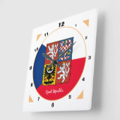 Tsjechische vlag en mode Tsjechië / Emblem CZ Vierkante Klok (Hoek)